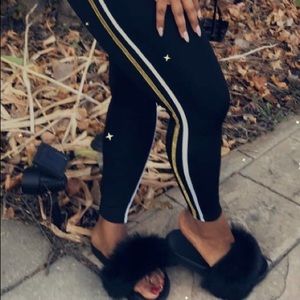 Faux fur slides